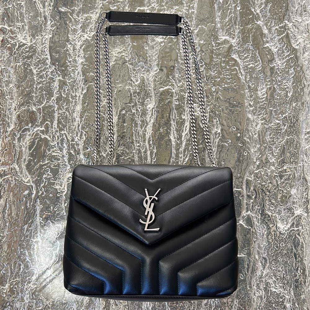 NWT YSL Loulou Small Matelasse Calfskin Flap Bag w/ Metal Straps - Picture 12 of 14